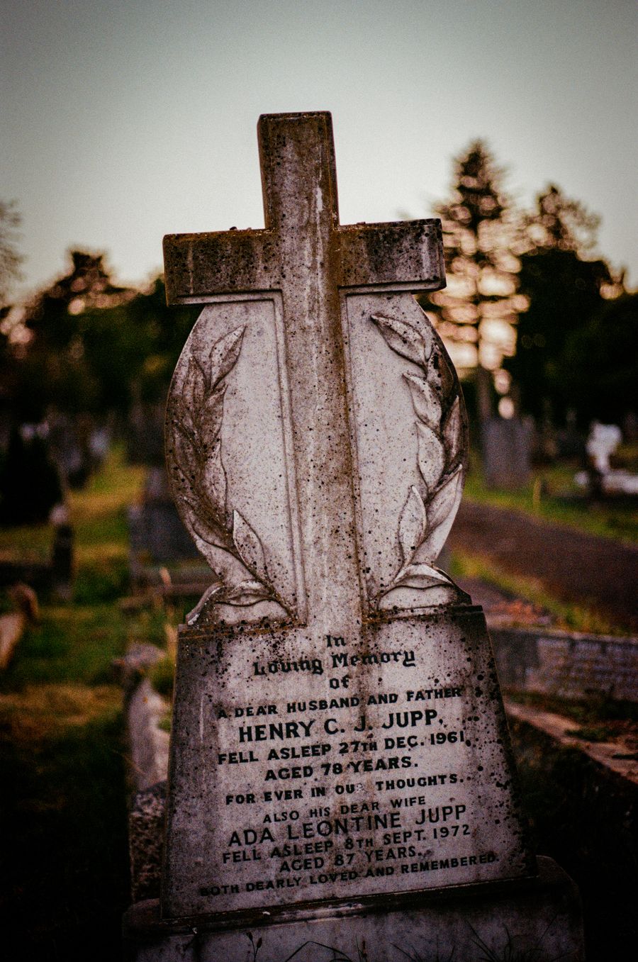 Sunset in the cemetery 