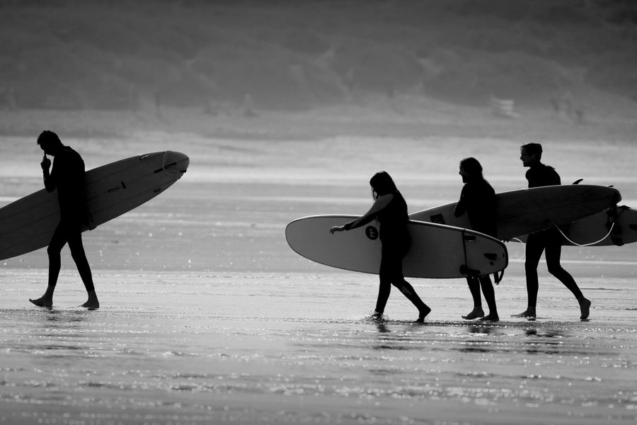Surfers at Godrevy 