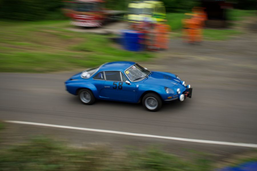 Alpine A110 Racing Up Hill