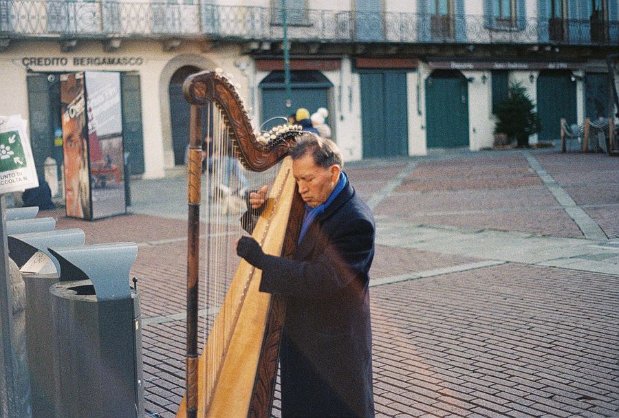 Harpist in Bergamo