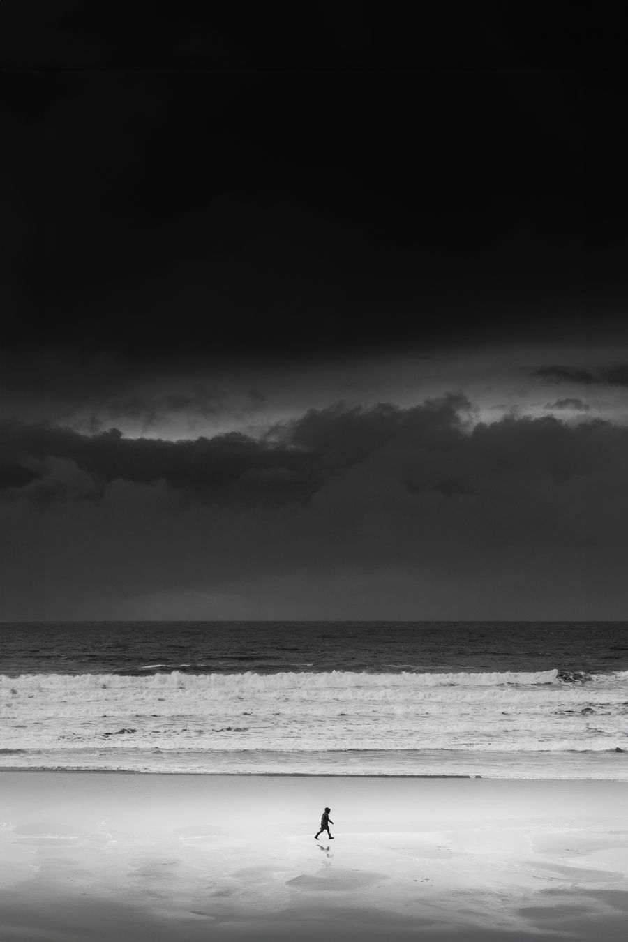 'Walking under dark skies'