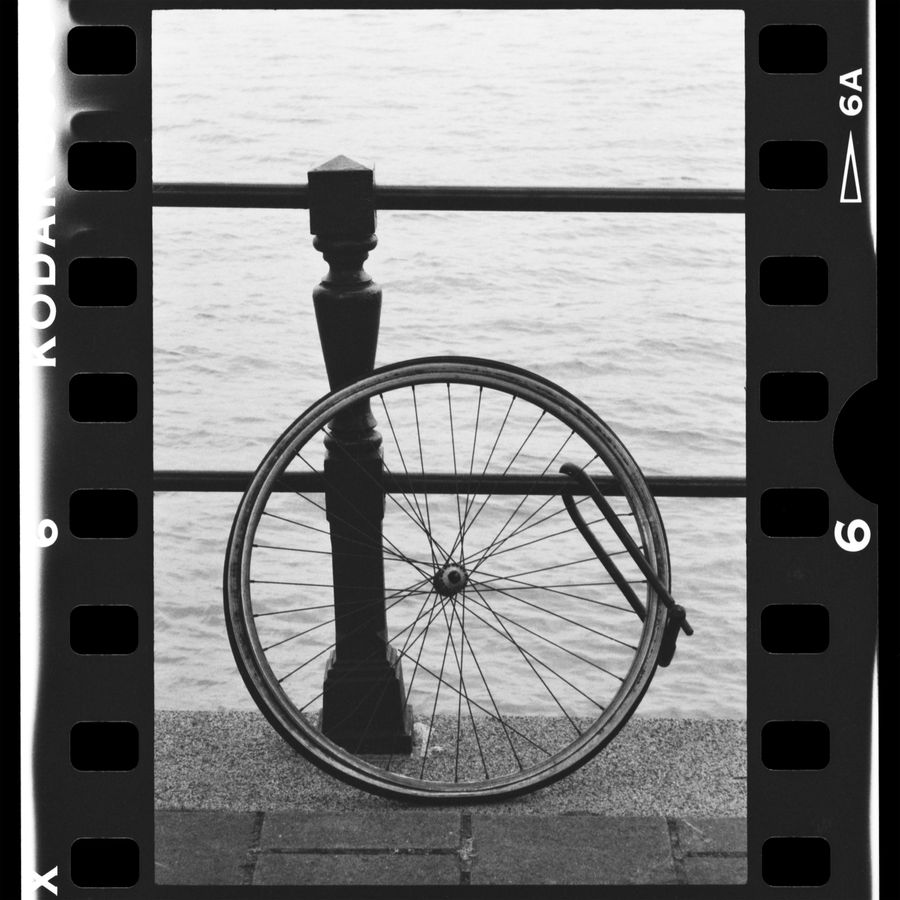 Locked bicycle wheel 