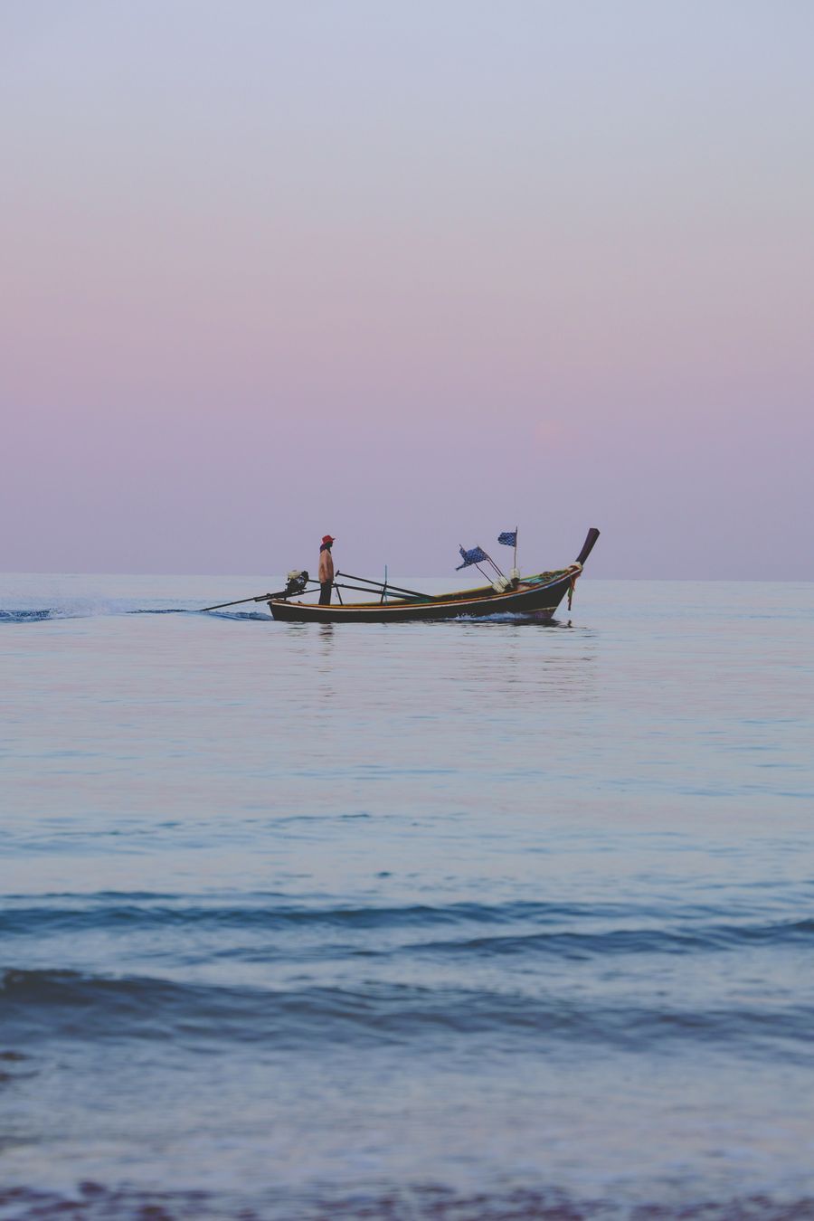Fishing boat at sunrise