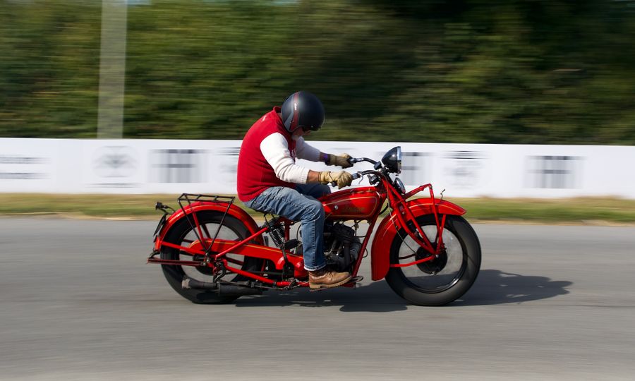 Indian Scout 101 Racing at a Hillclimb