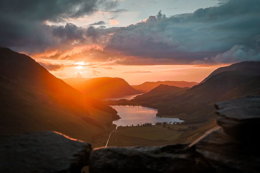 A Hiker’s Reward: Fire and Water Over Buttermere