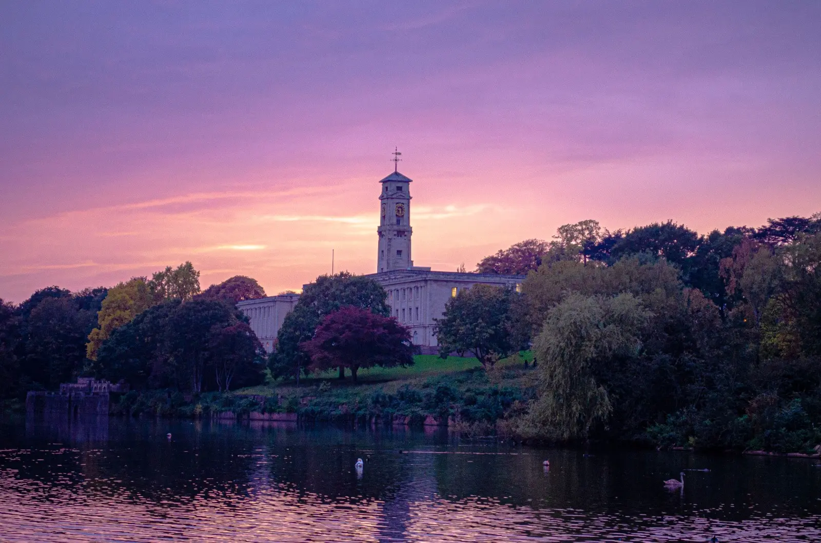 Clock tower in sunset