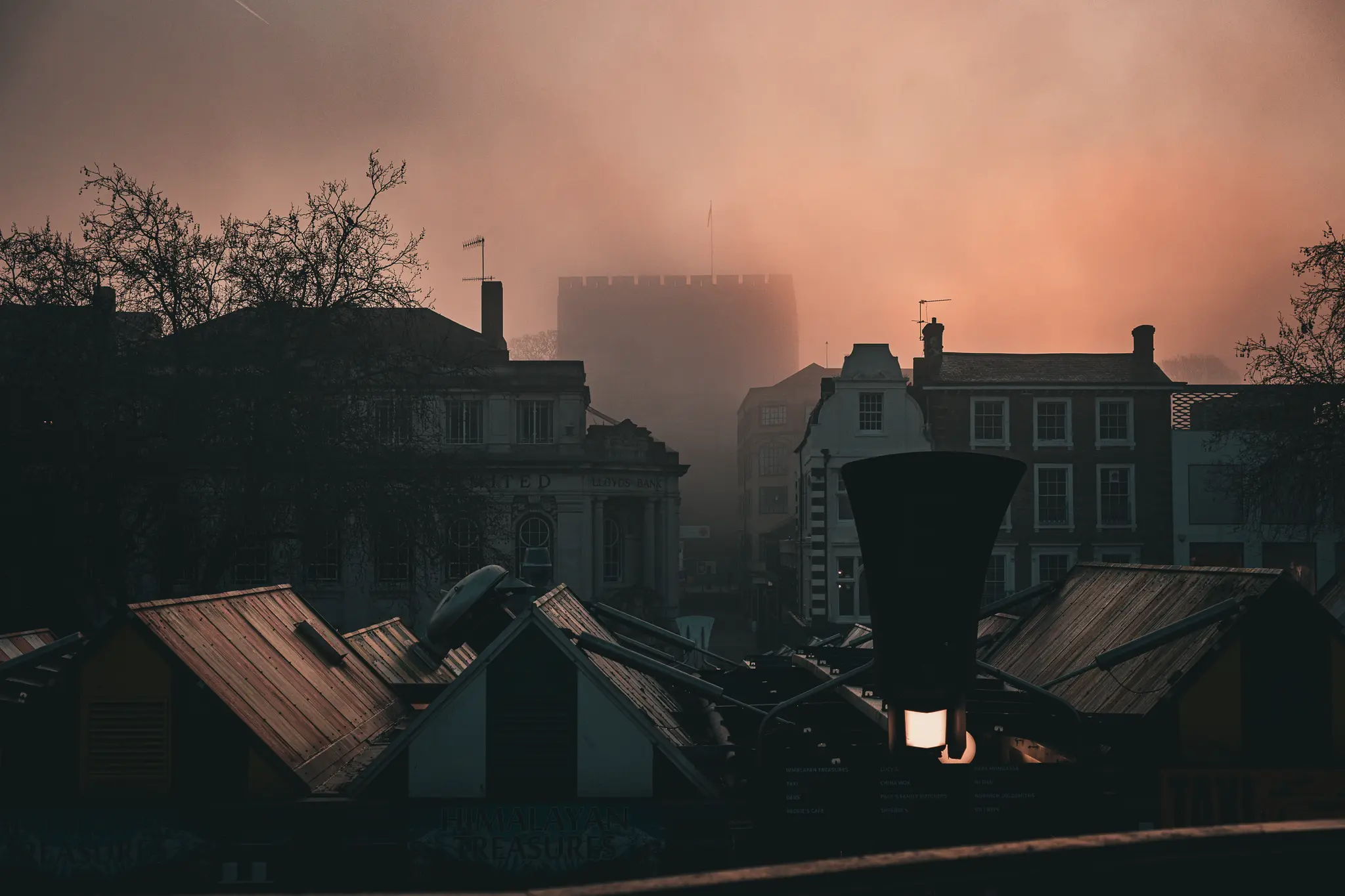 Castle in smoke